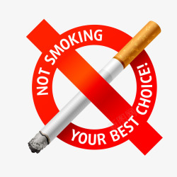 红色禁止香烟标签素材