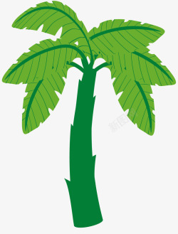 浅绿色迷你风格香蕉树矢量图素材