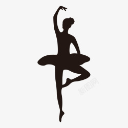 芭蕾人物天鹅舞女性舞者剪影矢量图图标高清图片