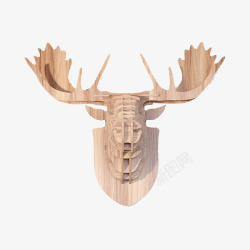 木制麋鹿墙面装饰物素材