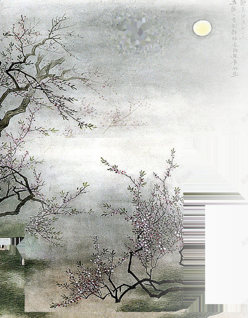 中秋风黑白色树枝png免抠素材_88icon https://88icon.com 图片 树枝 白色 秋风