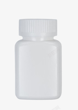 纯白色容器药瓶塑料瓶罐实物素材