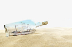 沙滩创意漂流瓶素材