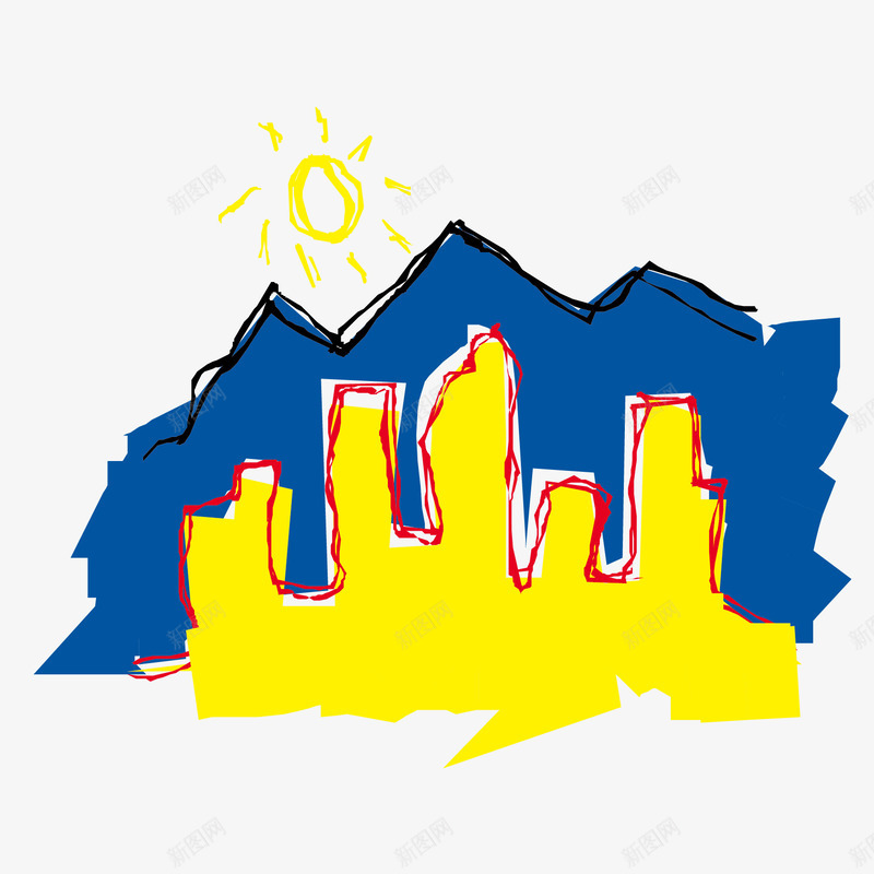 城市楼房山峰风景插画png免抠素材_88icon https://88icon.com 山峰 山峰风景 楼房 楼房风景 风景插画