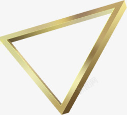 黄色立体三角锥金属黄色立体三角形高清图片
