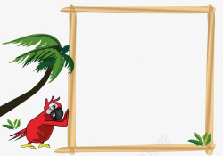 椰子树边框卡通边框高清图片