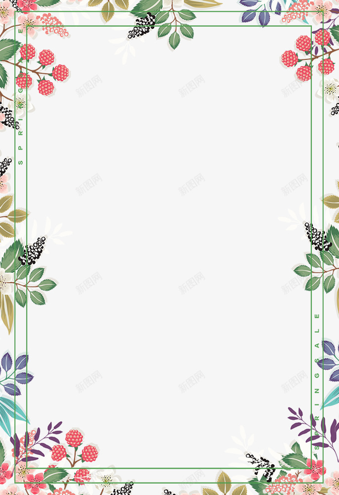 二十四节气之春分花草边框psd免抠素材_88icon https://88icon.com 中国节气 二十四节气 传统节日 山水画 手绘 春分 春天 春季 春意 植物 绿色 花草