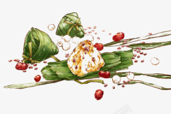 红豆粽子手绘粽子高清图片