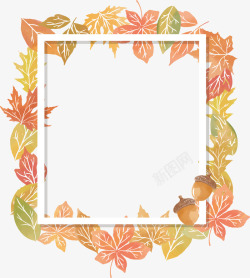 秋季边框精美枫叶装饰框矢量图高清图片