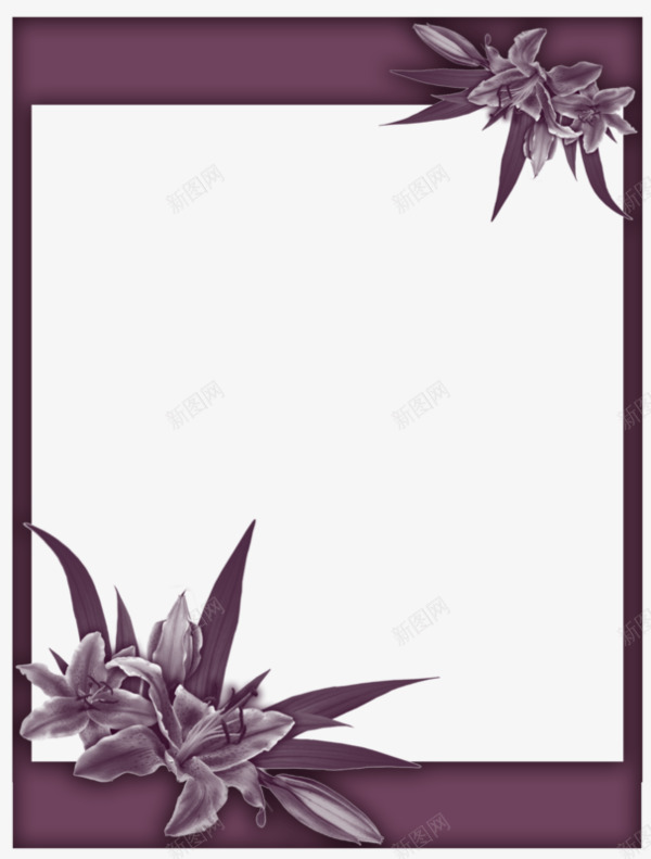 紫色鲜花背景边框png免抠素材_88icon https://88icon.com 相框 装饰品 边框 鲜花