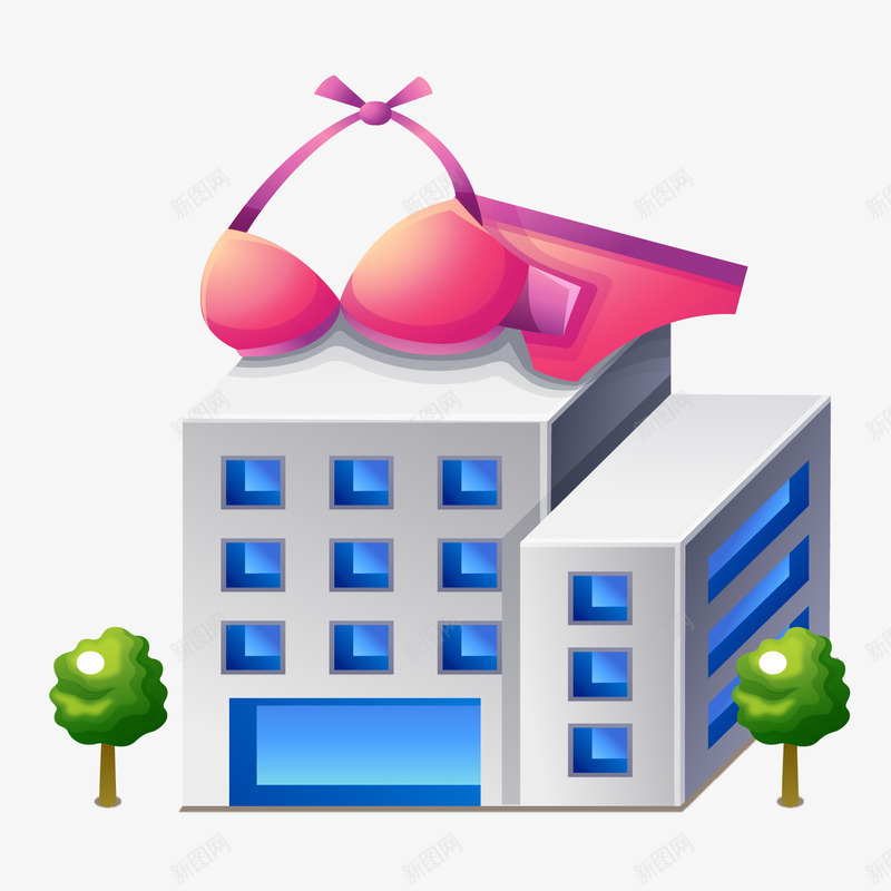 卡通内衣店矢量图ai免抠素材_88icon https://88icon.com 内衣店 卡通 卡通建筑 建筑 建筑物 房屋 矢量图