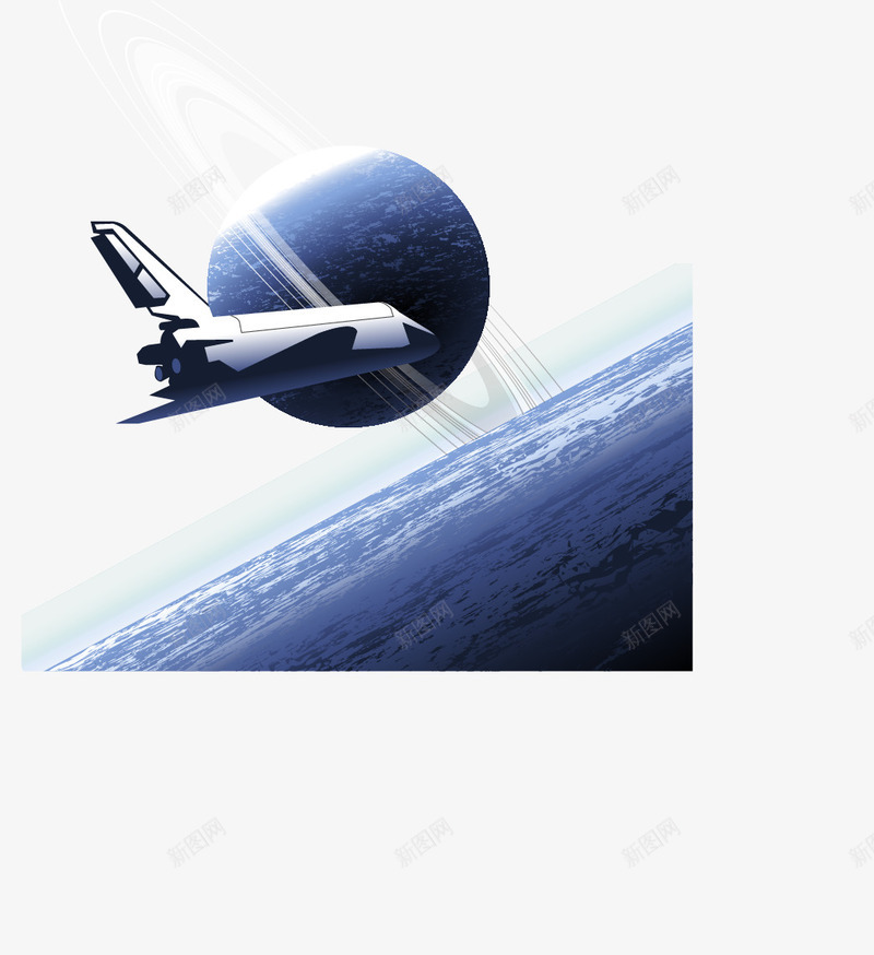 太空中的飞船矢量图ai免抠素材_88icon https://88icon.com 星系 矢量免费图片素材 航空航天 航空飞船 银河系 矢量图