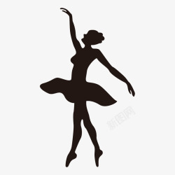 芭蕾人物天鹅舞女性舞者剪影矢量图图标高清图片