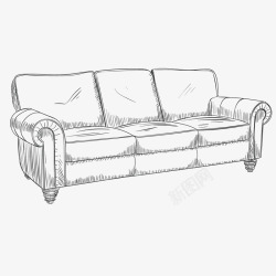 定制三人沙发手绘沙发矢量图高清图片