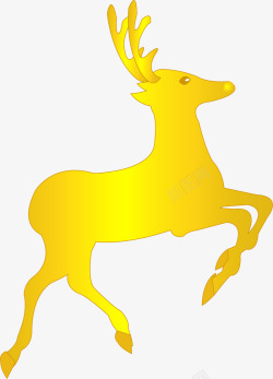 金色闪耀奔跑麋鹿素材