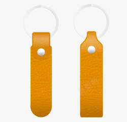 橙色长条条圆形钥匙环素材
