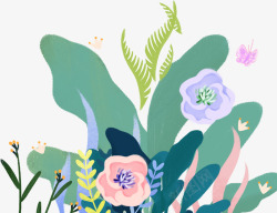 春天花卉春天装饰手绘植物高清图片