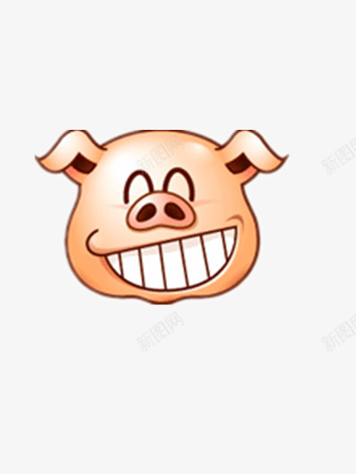 露牙的小猪png免抠素材_88icon https://88icon.com 微笑 搞怪 猪头 猪鼻子