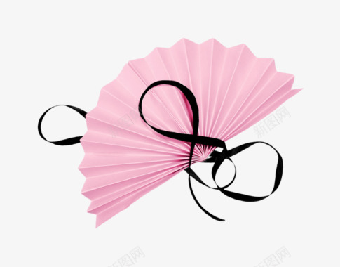 折扇粉色扇子图标图标