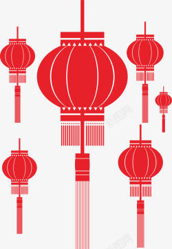 春节喜庆元素大红灯笼素材