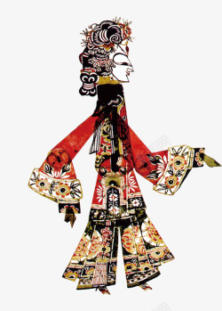 中国文化跳舞的皮影戏高清图片