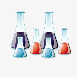 化学物品手绘化学实验容器矢量图高清图片