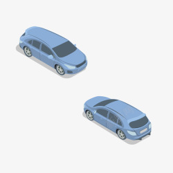 蓝色SUV汽车模型矢量图素材