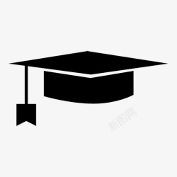 学位帽毕业典礼帽子图标高清图片