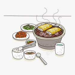 日常餐食彩绘日常家常中国菜高清图片