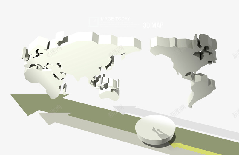 立体世界地图psd免抠素材_88icon https://88icon.com 创意设计 国际贸易 灰色 省地图 立体地图 箭头 马赛克世界地图