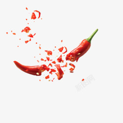 辣椒碎末红色弯形辣椒高清图片
