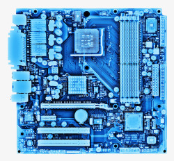 蓝色电子元器件集成电路素材