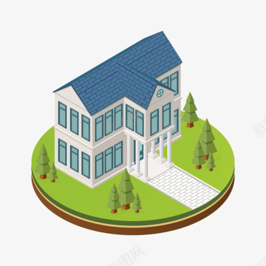 简约房子卡通房屋装饰插画广告扁平化图标图标