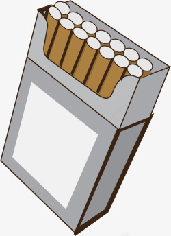 灰白色盒子卡通香烟矢量图素材