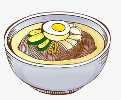 卡通手绘碗里的食物面条素材