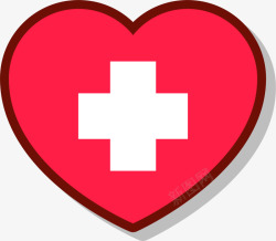 医疗十字红色爱心素材