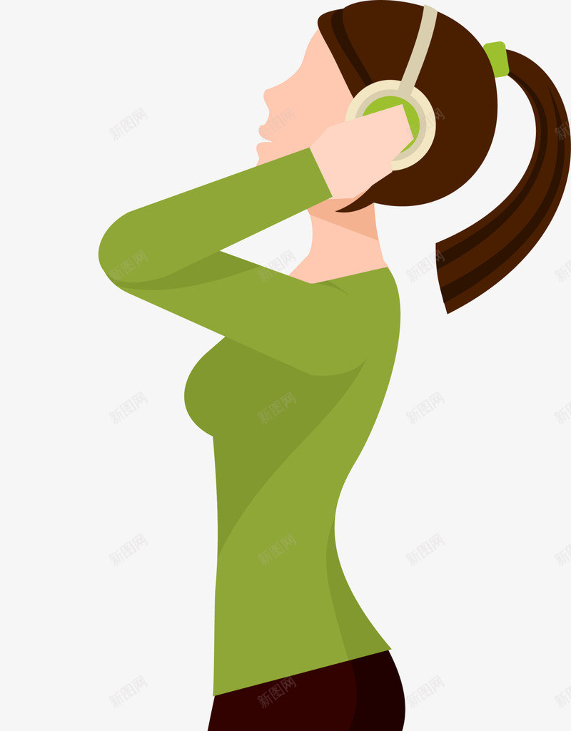 戴耳机听歌的女人插画png免抠素材_88icon https://88icon.com 人物插画 听歌的女人 女人插画 戴耳机 美丽女人 运动耳机跑步挂耳式 音乐