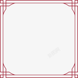 桔红中式的红色装饰边条矢量图高清图片
