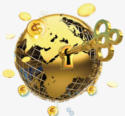 金色硬币插画黄金地球高清图片