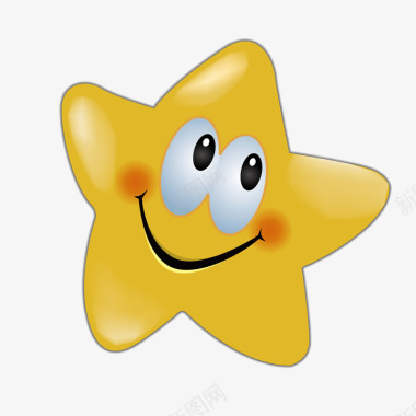 卡通动物插图黄色五角星笑脸标图标图标