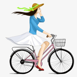 女孩骑单车骑单车的漂亮女孩高清图片
