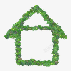 绿叶房屋边框素材