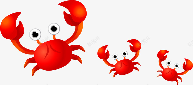 可爱螃蟹png免抠素材_88icon https://88icon.com AI 夏天 手绘 沙滩 海边 红色 螃蟹