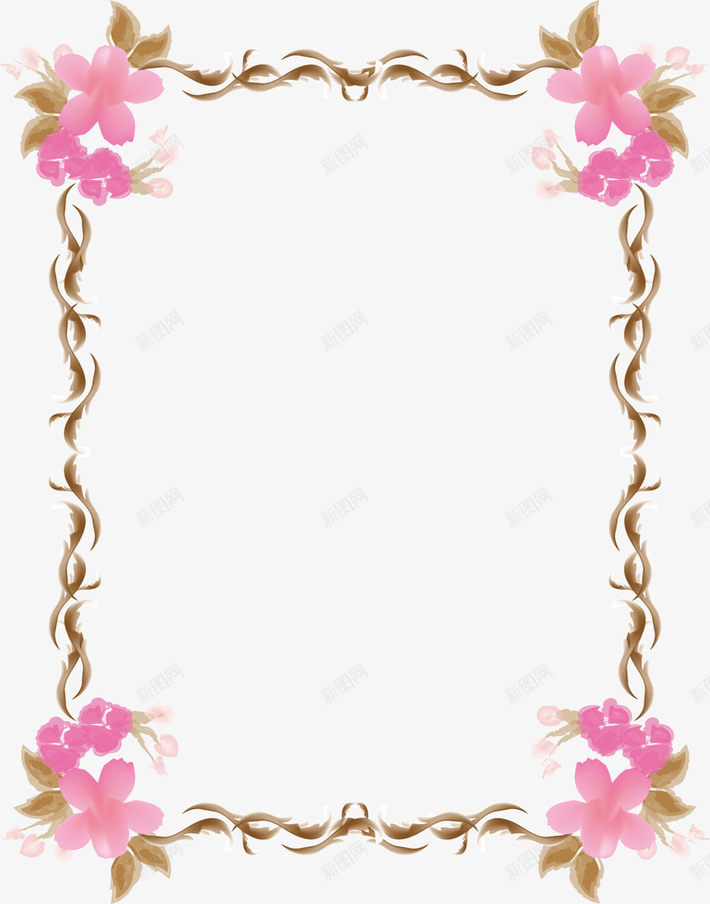 边框相框粉色花边角png免抠素材_88icon https://88icon.com 相框 粉色花 边框 边角