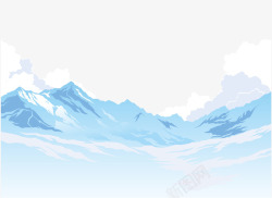矢量高山连绵起伏的雪山高清图片