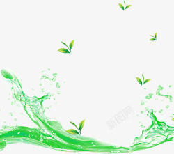 流畅绿色波纹水花水波纹高清图片