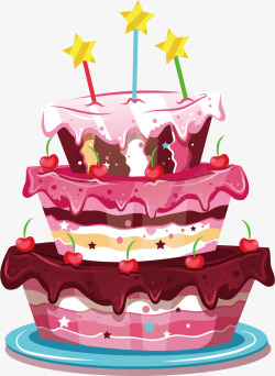 创意生日插画卡通蛋糕矢量图高清图片