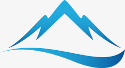 山峰标志创意蓝色山水标志图图标高清图片