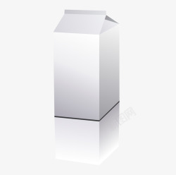 盒子立体拟真白色饮料盒素材