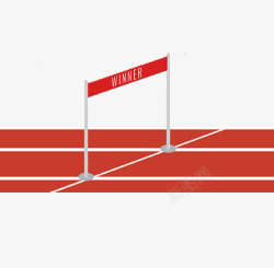 红色操场跑道和跨栏素材